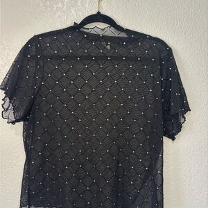 Elegant Black Sheer Women's Top